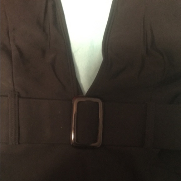 BLACK ONE-PIECE LINED SWIMSUIT WITH BELT - Picture 5 of 7